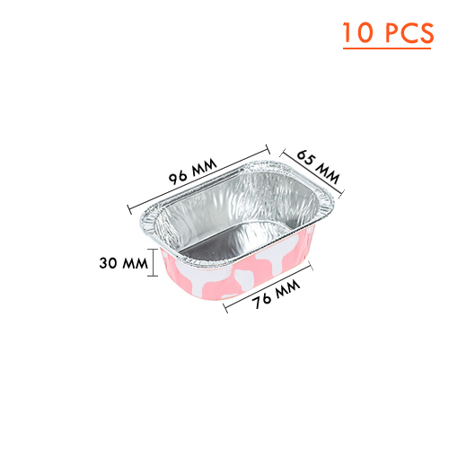 ALUMINIUM CUP - COW DESING RECTANGULAR WITH LID (1062-1)SS-4003(65*96)X(49*76)X30MM 10PCS (1X65)