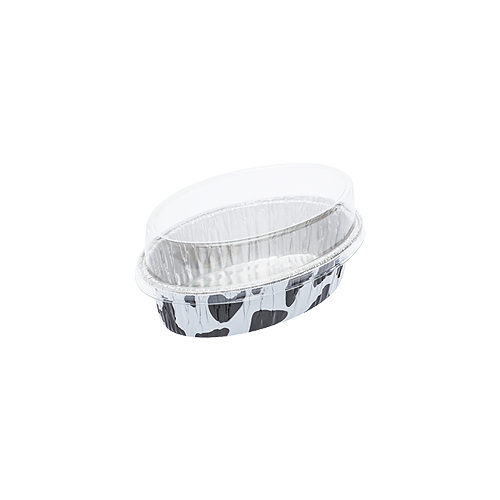ALUMINIUM CUP - COW DESING OVAL WITH LID SS-6002(77*129)X(60*105)X30MM 10PCS