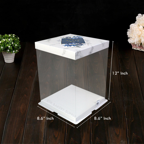 PLASTIC CAKE BOX TRANSPARENT (6") 22*22*30CM