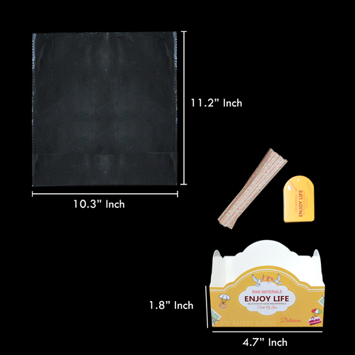 BREAD TRAY WITH PLASTIC BAG 12*12*7CM YJ2028-1 (20PCS)