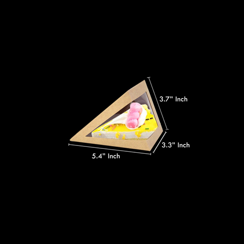 TRIANGLE WINDER CAKE BOX (KRAFT,WHITE,GOLD) 8.5 x 13.8 x 8.5CM 1PC (1 x 50 x 8)