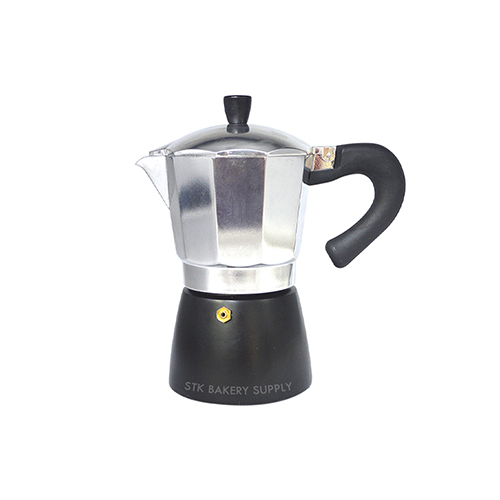 COFFEE MOKA POT 300ML  (BLACK/STEEL) 