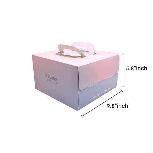 CAKE BOX (WITH HANDLE) SQUARE  (8"CAKE)