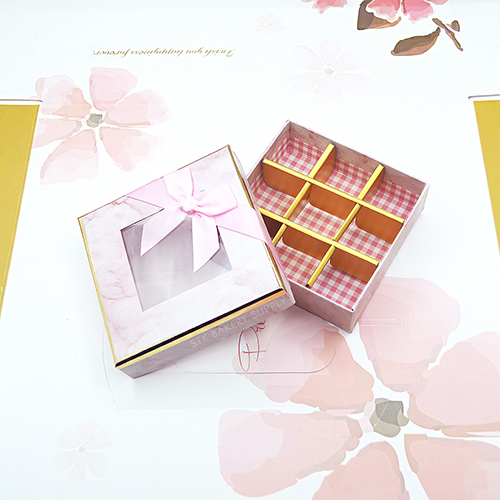PAPER CHOCOLATE CAKE BOX 11.5 x 11.5 x 3.5CM 9'S 1PC