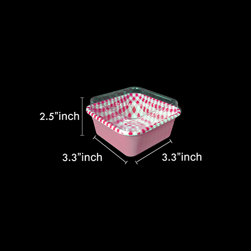 PLASTIC PACKING CAKE BOX SQUARE WITH DESIGN 9 x 9 x 5.5CM H-16 (ID-2281001467) 10PCS (1 x 5)