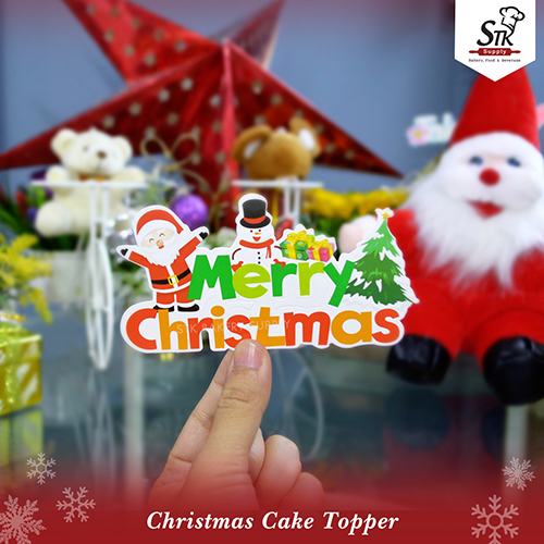 MERRY CHRISTMAS CAKE TOPPER (10PCS)SET