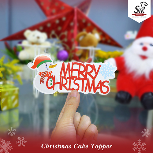 MERRY CHRISTMAS CAKE TOPPER 1PC