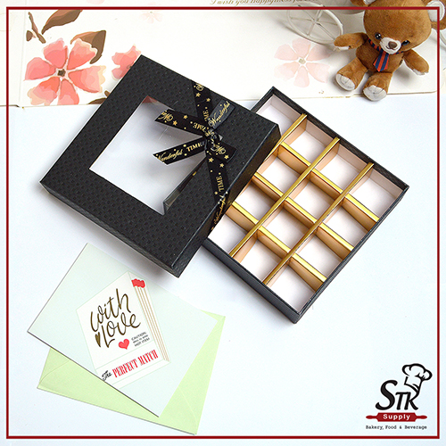PAPER CHOCOLATE BOX 11.5 x7.5x4CM 16'S 1PC